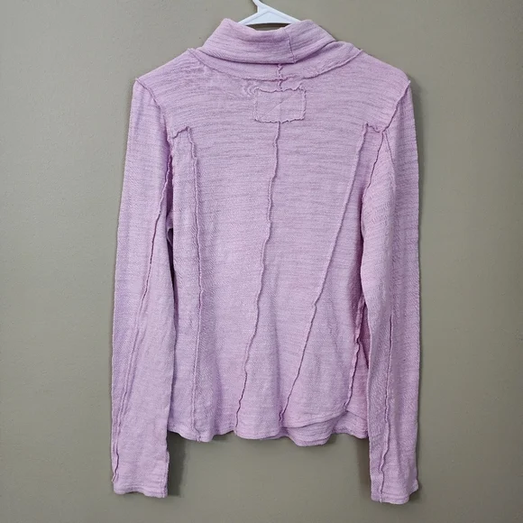We The Free Size M 100% Cotton Lavender Turtleneck Sweater Longsleeve - Picture 3 of 7